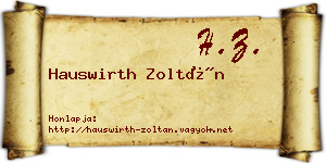 Hauswirth Zoltán névjegykártya