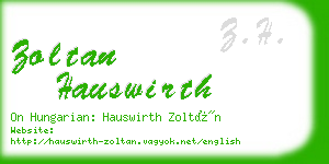 zoltan hauswirth business card
